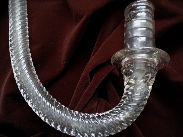 Antique Murano Glass Chandelier fluted rope arm 