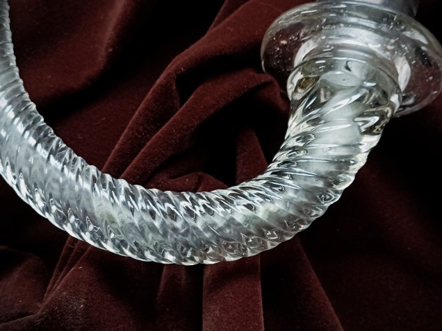 Antique Murano Glass Chandelier fluted rope arm 