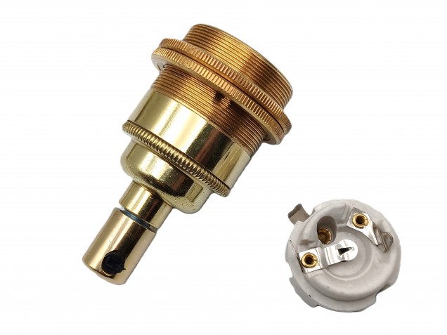 Brass Ceiling Rose With E27 Lamp Holder Set 100mm Ceiling Rose