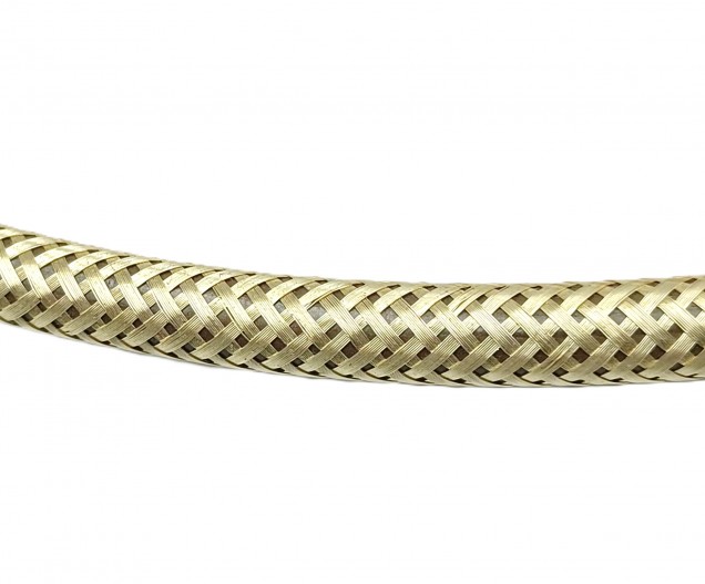 Braided Round flex wire in Metallic Brass 3 core 0.50mm