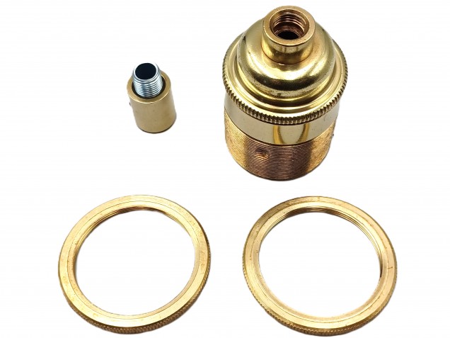 Brass Ceiling Rose With E27 Lamp Holder Set 100mm Ceiling Rose