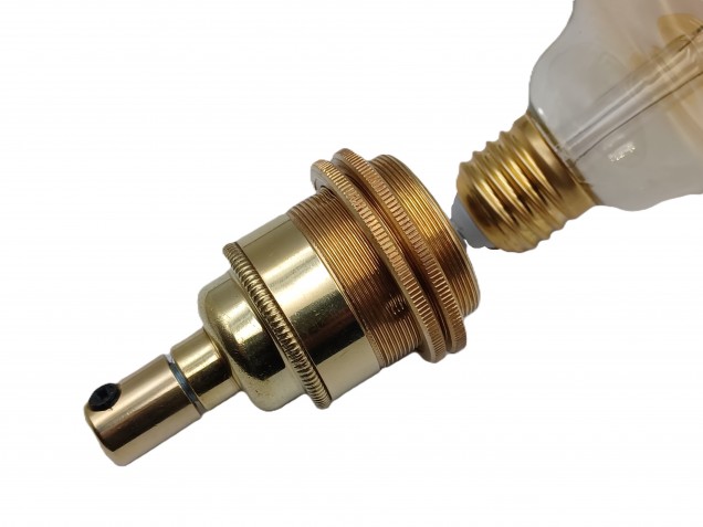 Brass Ceiling Rose With E27 Lamp Holder Set 100mm Ceiling Rose