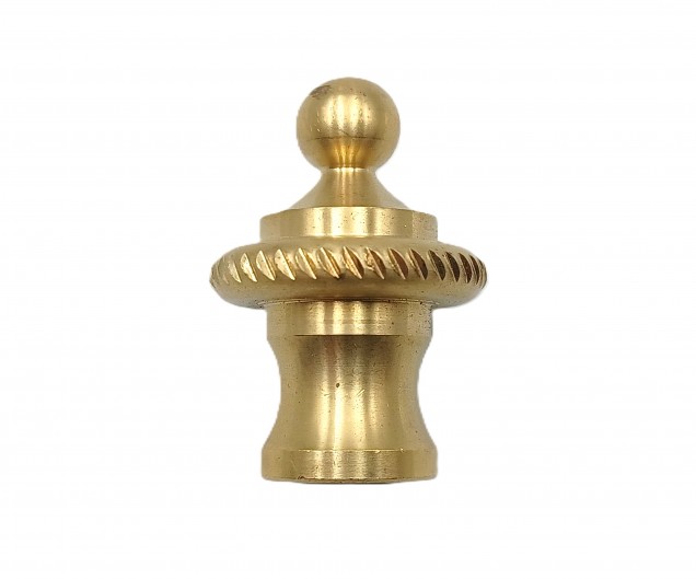 CHANDELIER ROPE EDGE FINIAL CAST BRASS 10MM THREAD