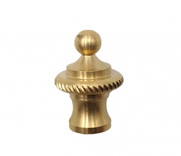 CHANDELIER ROPE EDGE FINIAL CAST BRASS 10MM THREAD