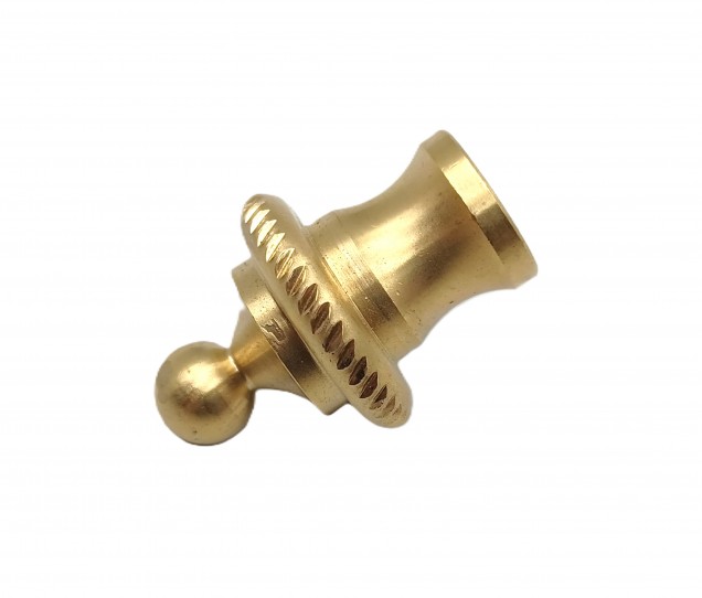 CHANDELIER ROPE EDGE FINIAL CAST BRASS 10MM THREAD