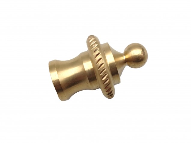 CHANDELIER ROPE EDGE FINIAL CAST BRASS 10MM THREAD
