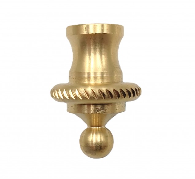 CHANDELIER ROPE EDGE FINIAL CAST BRASS 10MM THREAD