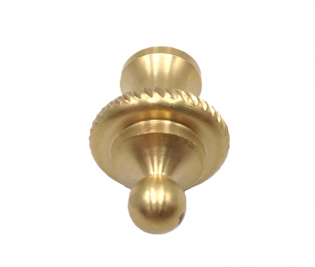 CHANDELIER ROPE EDGE FINIAL CAST BRASS 10MM THREAD