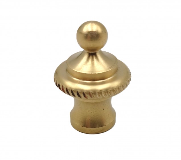 CHANDELIER ROPE EDGE FINIAL CAST BRASS 10MM THREAD