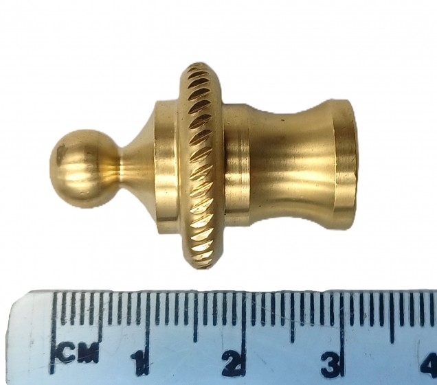 CHANDELIER ROPE EDGE FINIAL CAST BRASS 10MM THREAD