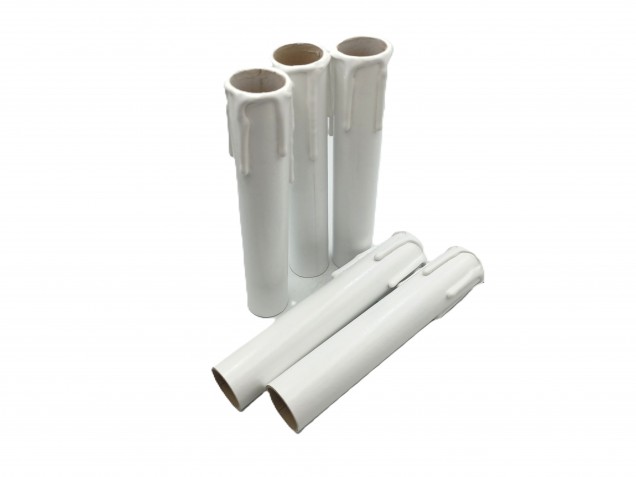 5 Candle Tubes white drip Card 150mm x 24mm 