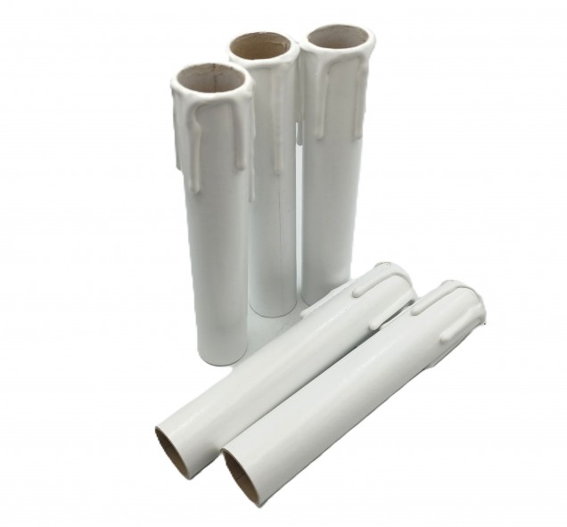 5 Candle Tubes white drip Card 120mm x 24mm 