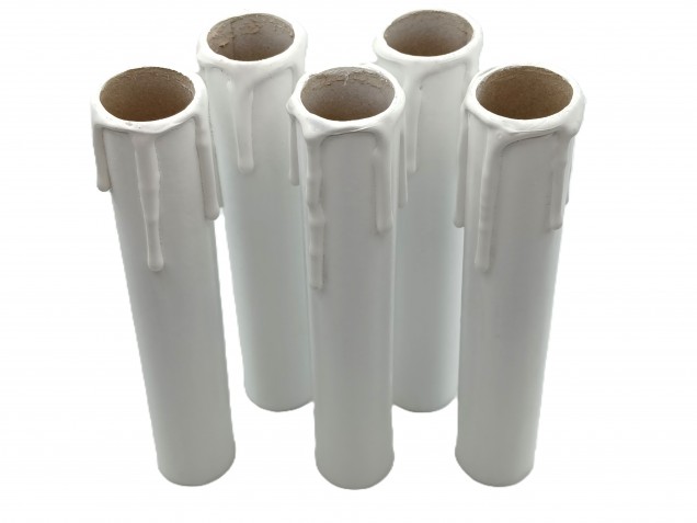 5 Candle Tubes white drip Card 120mm x 24mm 