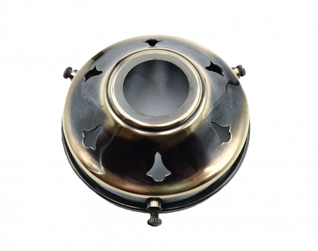 3 1~4 INCH BRUSHED ANTIQUE EFFECT GALLERY - GLASS SHADE HOLDER