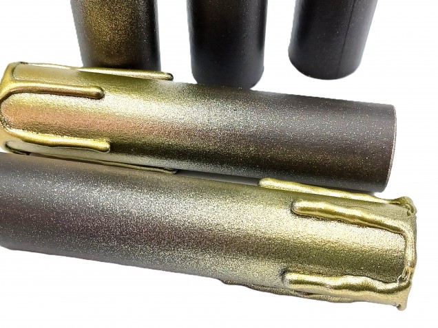 Chandelier Candle Tubes brown with gold drip Card 100mm x 24mm 5 pack 