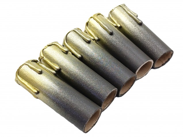 Chandelier Candle Tubes brown with gold drip Card 85mm x 24mm 5 pack  