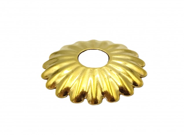 Brass plated Decorative Rosette flower cap cover 35mm Diameter with 10mm Hole 