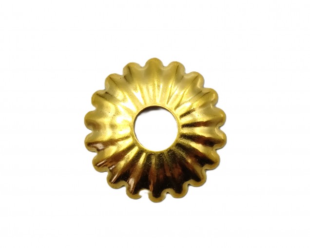 Brass plated Decorative Rosette flower cap cover 35mm Diameter with 10mm Hole 