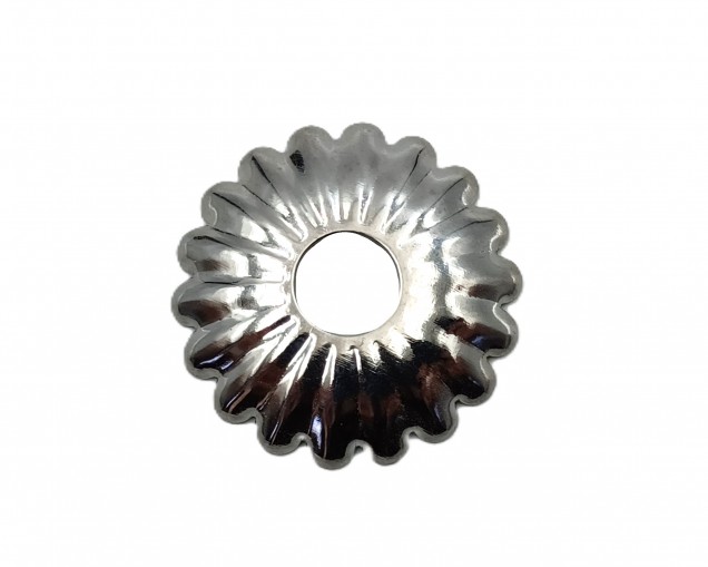 Chrome plated Decorative Rosette flower cap cover 35mm Diameter with 10mm Hole