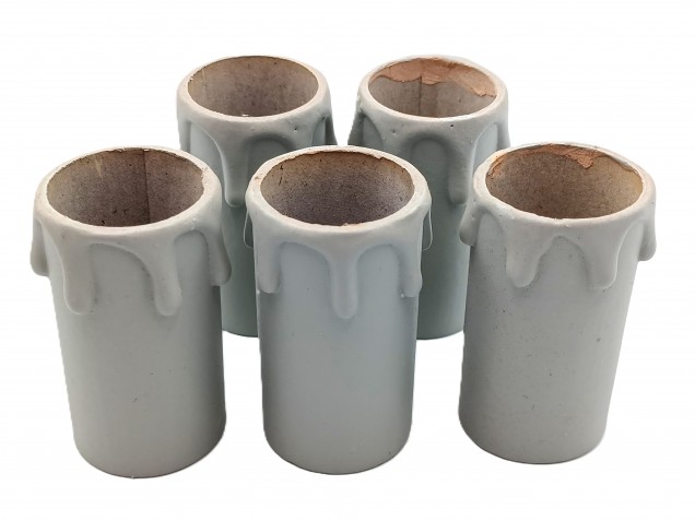 Candle Tubes Grey Drip Card 55mm x 26mm 5 pack