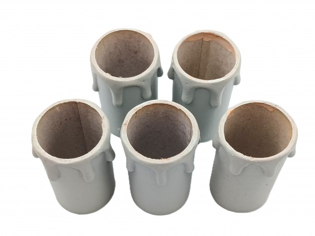 Candle Tubes Grey Drip Card 55mm x 26mm 5 pack