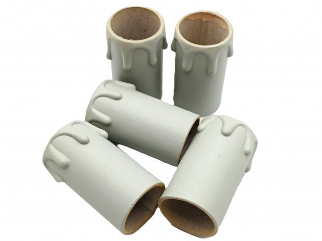 Candle Tubes Grey Drip Card 55mm x 26mm 5 pack