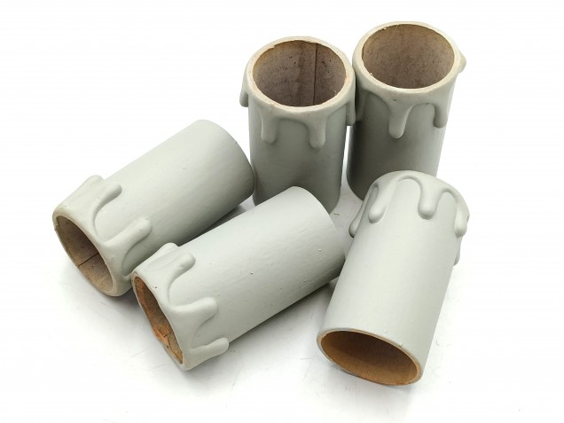 Candle Tubes Grey Drip Card 55mm x 26mm 5 pack