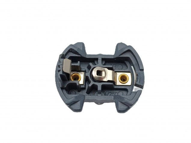 E27 Bakelite lamp holder plain skirt in silver