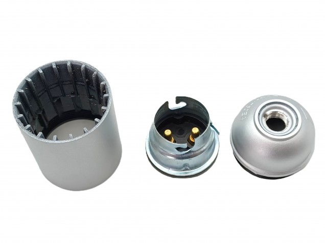 B22 BC Bakelite lamp holder plain skirt silver 10mm base thread 