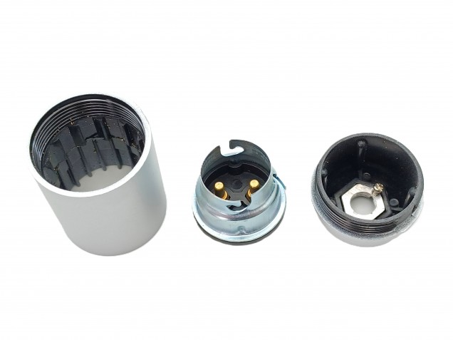 B22 BC Bakelite lamp holder plain skirt silver 10mm base thread 