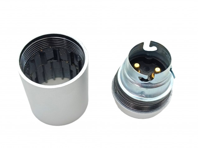 B22 BC Bakelite lamp holder plain skirt silver 10mm base thread 