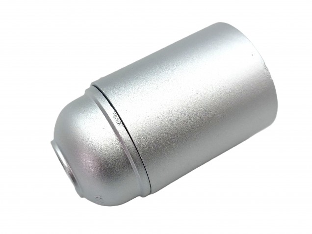 B22 BC Bakelite lamp holder plain skirt silver 10mm base thread 