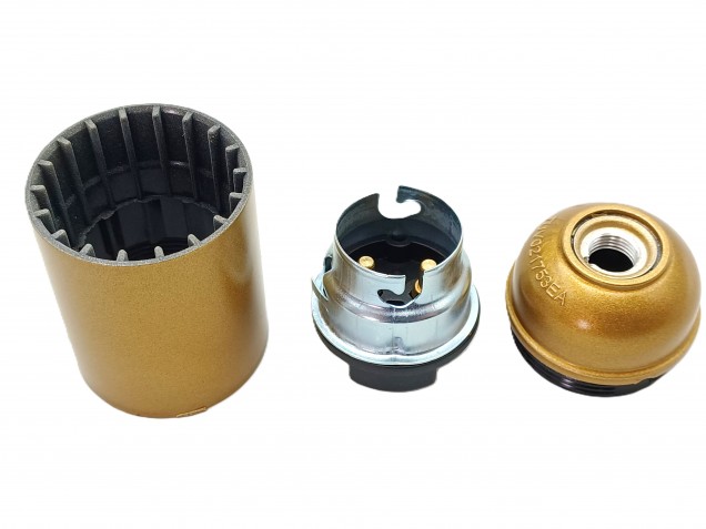 B22 BC Bakelite lamp holder plain skirt gold 10mm base thread  (COPY)