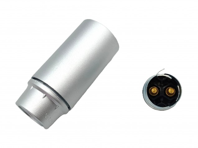 Bakelite B15 SBC lamp holder silver plain skirt M10 base 