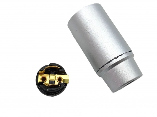 E14 SES Bakelite Lamp Holder Plain Skirt silver