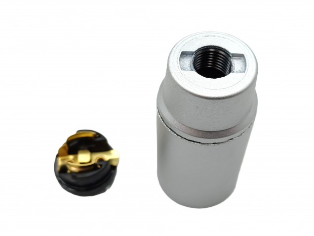 E14 SES Bakelite Lamp Holder Plain Skirt silver