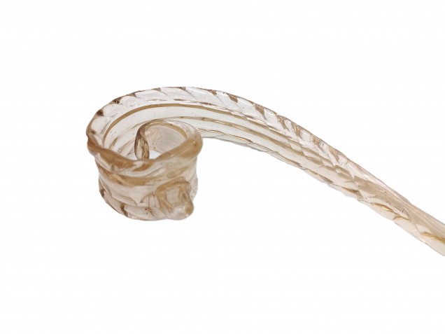 Murano tinted glass chandelier leaf crook