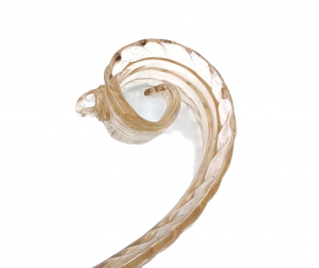 Murano tinted glass chandelier leaf crook