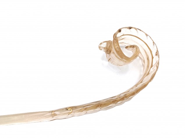 Murano tinted glass chandelier leaf crook