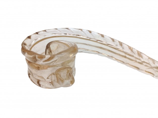 Murano tinted glass chandelier leaf crook