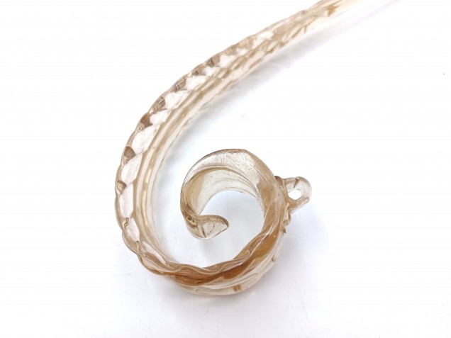 Murano tinted glass chandelier leaf crook