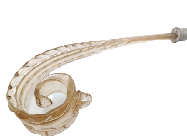 Murano tinted glass chandelier leaf crook