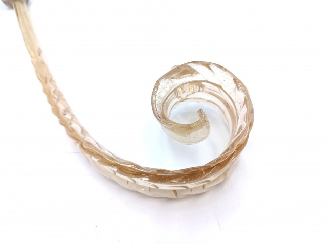 Murano tinted glass chandelier leaf crook