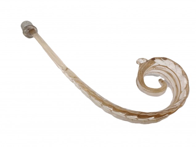 Murano tinted glass chandelier leaf crook