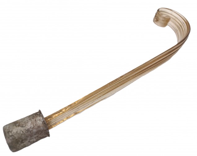 Venetian tinted glass chandelier leaf crook