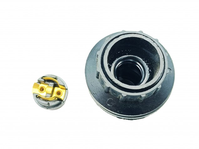 E14 Bakelite lamp holder threaded skirt and chunky shade rings black