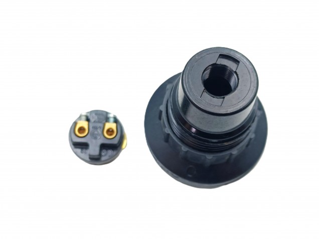 E14 Bakelite lamp holder threaded skirt and chunky shade rings black