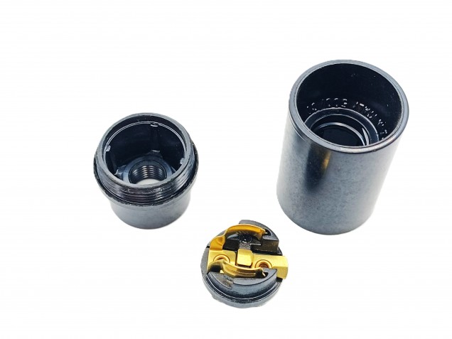 E14 bulb-lamp holder 3 part plain skirt black plastic