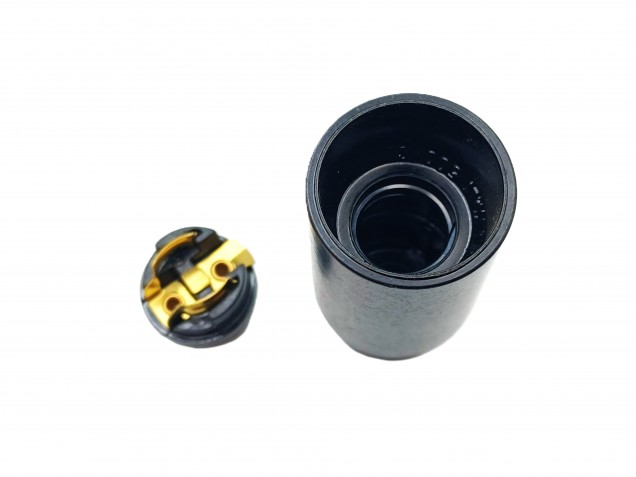 E14 bulb-lamp holder 3 part plain skirt black plastic