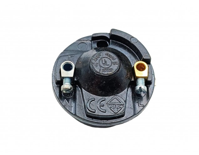 3 PART E26 ES LAMP HOLDER IN BLACK HALF THREADED SKIRT